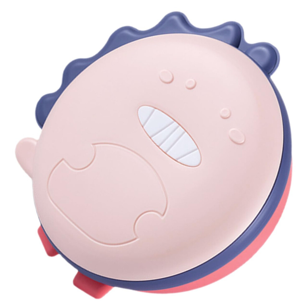 Dinosaur Suction Cup Baby Food Plate Multigrid Silicone Divided Feeding Tray Antifall For Weaning Mealtime Pink