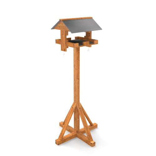 Maypole Adjustable Bird Table with Easy Clean Removable Base (Slate-Ef
