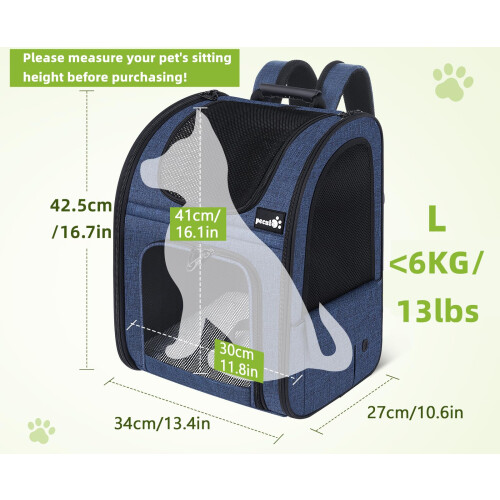 Pecute pecute Cat Carrier Dog Backpack Expandable, Portable Breathable Rucksa 1