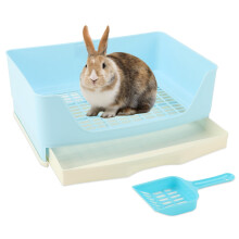 HYLYUN Large Rabbit Litter Tray Box Toilet,Potty Trainer Corner Litter