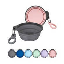 Heouvo Collapsible Dog Bowls with Bottle Carrier, 2 Pack Travel Dog Wa