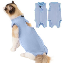 Avont Cat Recovery Suit Post-Surgery Kitten Onesie, Surgical Cone-of-S