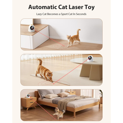 ROJECO Interactive Cat Toy, Rechargeable Automatic Cat Toy with 1000mA 1