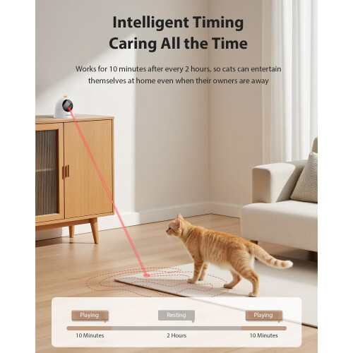 ROJECO Interactive Cat Toy, Rechargeable Automatic Cat Toy with 1000mA 2