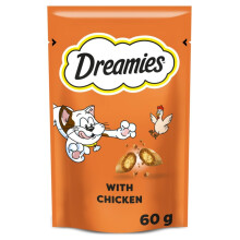 Dreamies Cat Treats Delicious Snacks with Chicken, 8 Pouches (8 x 60 g