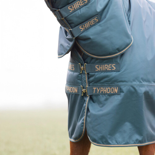 Shires Typhoon 200g Mediumweight Combo Turnout Rug - Green 2