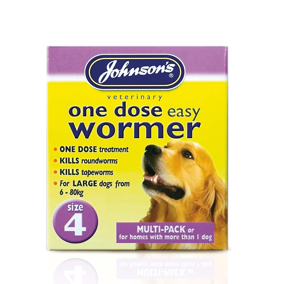 Johnson's Veterinary Johnson's One Dose Wormer For Dogs And Puppies, 6 - 80 Kg