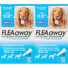 RSPCA FleaAway Spot On Solution for Medium Dogs, 134 mg (Pack of 2)