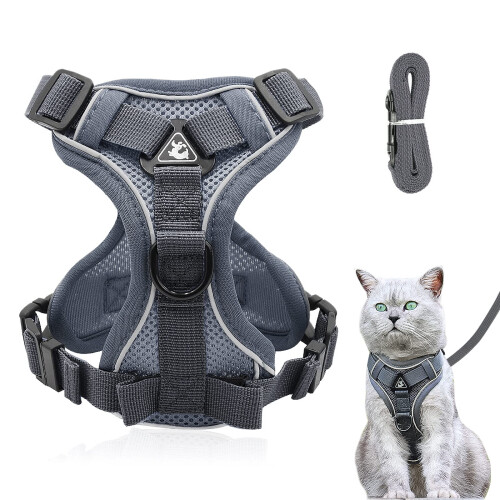 Cat Harness and Lead Set, Adjustable Kitten Harness and Lead Set with