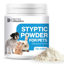 Detox Organica Styptic Powder for Pets (75g Large Tub) - Stop Bleeding