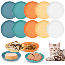 Alaoo 10 pcs Plastic Cat Food Bowls, Kitten Bowls, Whisker Fatigue Fre