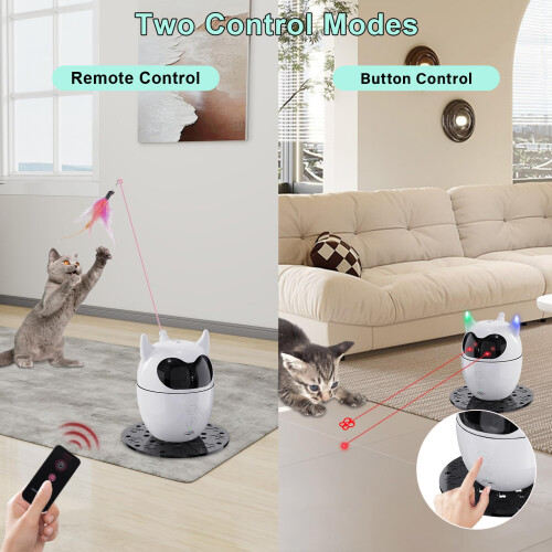 TBTeek Cat Toy, Automatic & Remote Control, 2in1 Rechargeable - Rotati 2