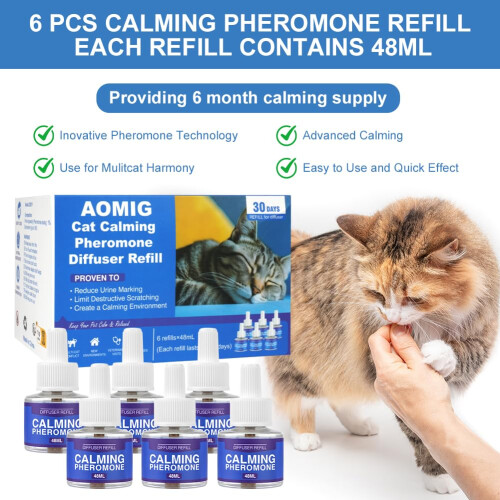 Aomig Pheromone Diffuser Refill for Cats Multi-Cat Household Refill, C 1