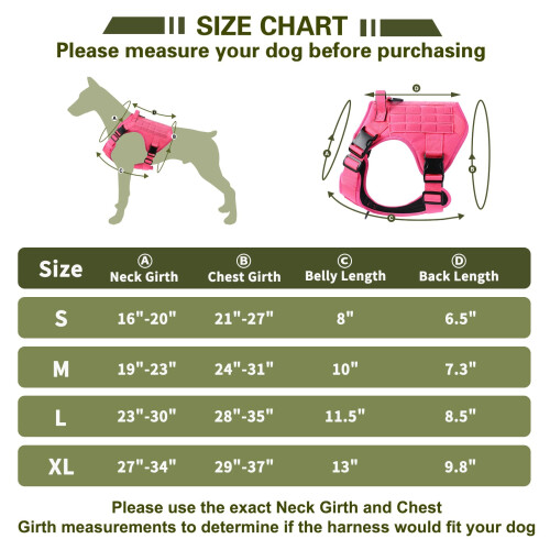 Belababy Tactical Anti Pull Dog Harness Small Medium Large, Adjustable 1