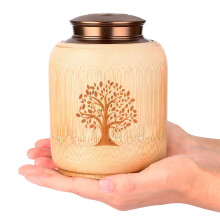Medium Keepsake Urns for Human or Pet Ashes Made of Bamboo,Cremation U