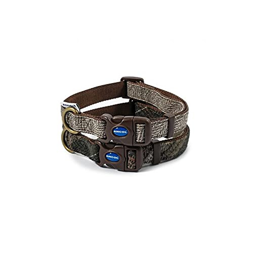 Ancol Ancol Country Herringbone Adjustable Dog Collar Brown Nylon Base with 2