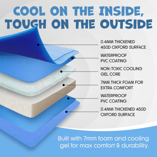 PET ADORE Dog Cooling Mat – Soft Thick Foam Supportive Gel Self Coolin 2
