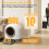 Devoko 90L Self cleaning cat litter tray,APP Control,9 safety sensors, 2