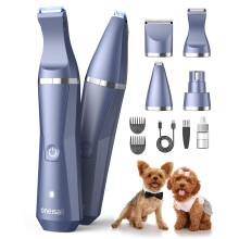 oneisall Dog Clippers Grooming Kit 4 in 1, Low Noise Dog Paw Trimmer&D