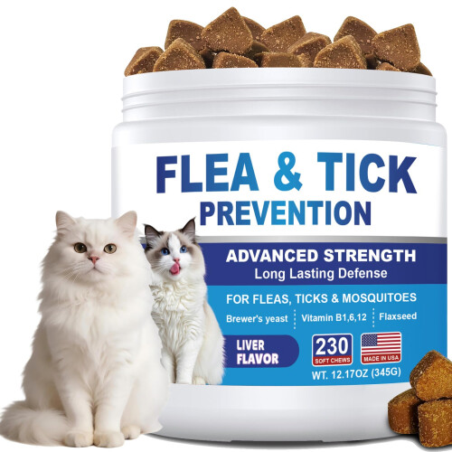 Cats Flea & Tick Chews 230PCS Liver Flavor