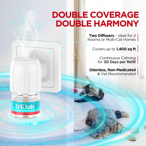 TriOak Cat Calming Plug-in: Cat Pheromone Diffuser - Cat Plug In Calme 2