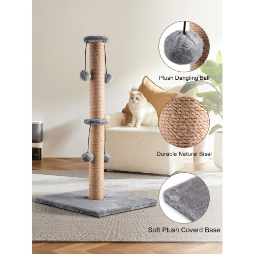 Trintion Cat Scratching Post 74cm Foldable Bottom Tall Cat Claw Scratc 1