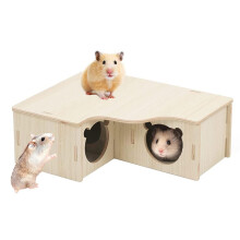 RHQFDM Hamster Corner House Wooden Hamster House Hamster Wooden House