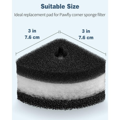 Pawfly 6 Pcs Replacement Filter Pads 40-120 L Corner Bio Sponge Filter 2