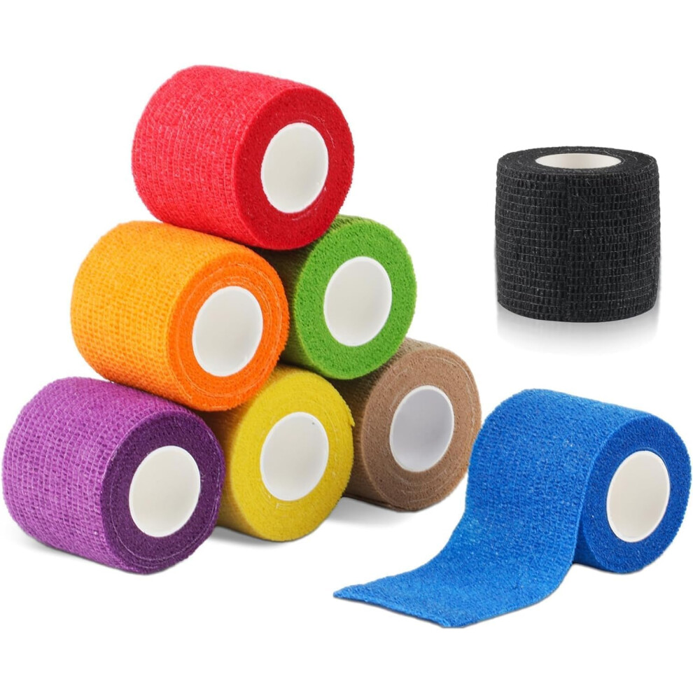 Newoutset Cohesive Bandage Wrap, 8 Rolls 2" X 4.5 Yards Self Adhesive Vet Bandag