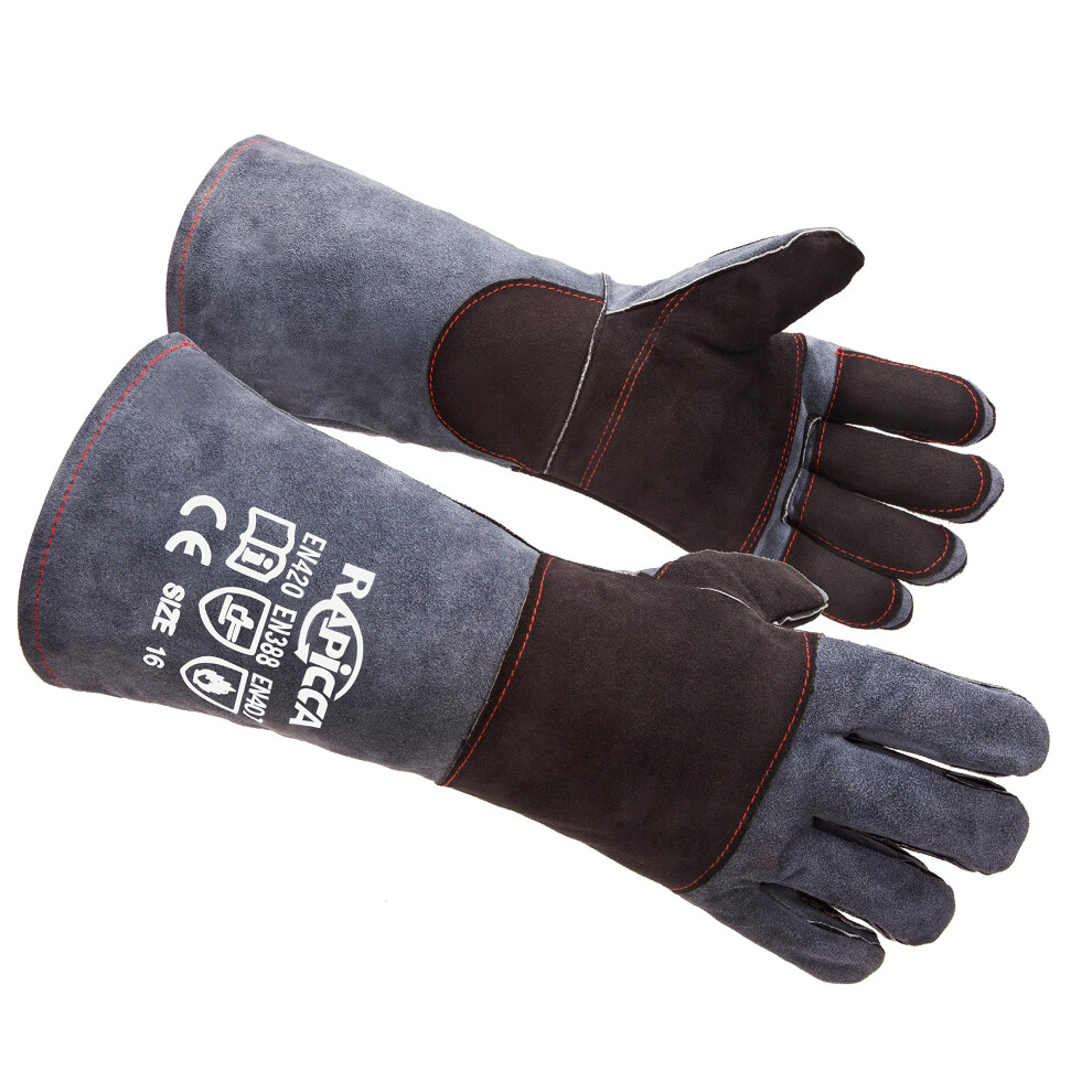 Rapicca Animal Handling Gloves Bite Proof Reinforced Leather Padding D 81572151