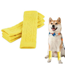 Dog Leg Warmers,4 Pcs Winter Warm Solid Dogs Elbow Sleeves,Knitted Leg