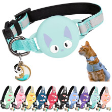 Kittytag Reflective Airtag Cat Collar With Air Tag Holder And Bell, Qu