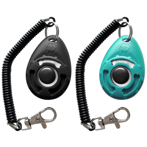 HoAoOo Pet Training Clicker with Wrist Strap - Dog Training Clickers ( 2