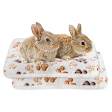 Amakunft 2 Pcs Guinea Pig Bed Mat Washable,Soft Fluffy Rabbit Mat,Guin