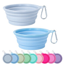 SLSON Collapsible Dog Bowl, 2 Pack Macaron Color Foldable Travel Dog F