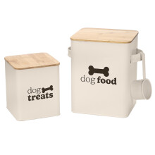 DANIEL JAMES Housewares 2 Pack Dog Food and Treats Storage Box Caniste