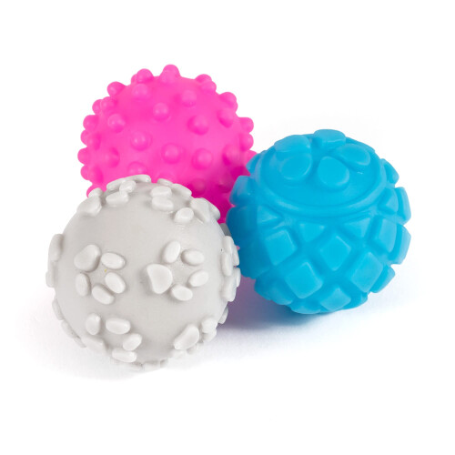 Ancol Ancol Small Bite Vinyl 6 Ball Assorted, 4.5 cm, clear