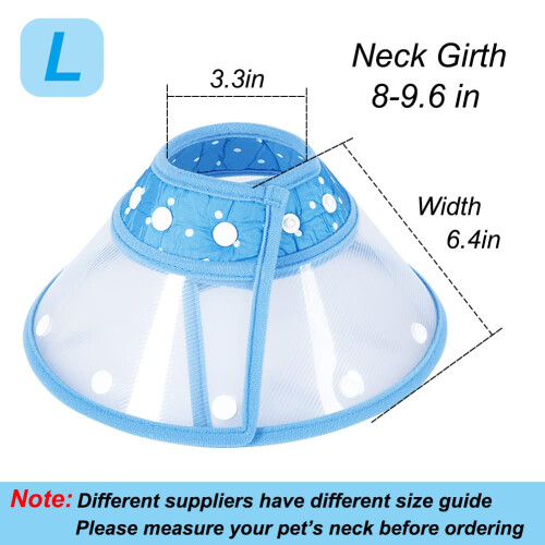 Vivifying Dog Cone Collar, 8-9.6 Inches Lightweight Plastic Elizabetha 2