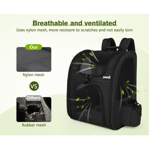 Pecute pecute Cat Carrier Dog Backpack, Breathable Pet Rucksack with Front Op 2