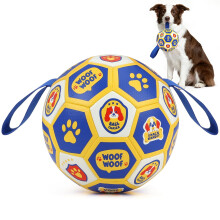 Vivifying Interactive Dog Toys Ball, Durable PU Dog Football with Grab