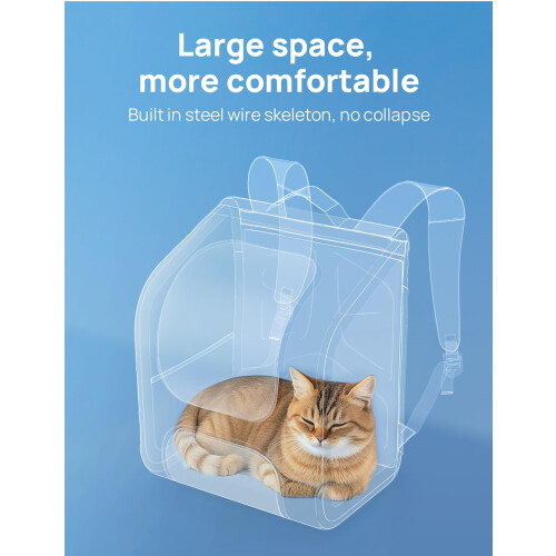 Pecute pecute Cat Backpack Expandable, Large Space Cat Carrier Backpack Breat 1