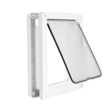 Small Doggie Door with Magnetic Locking Panel for Home Security - Dura