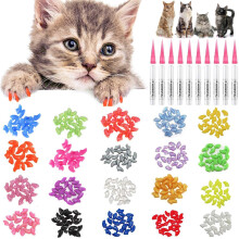 JOYJULY 100pcs Cat Nail Caps Pet Cat Claw Kitty Caps Control Soft Paws