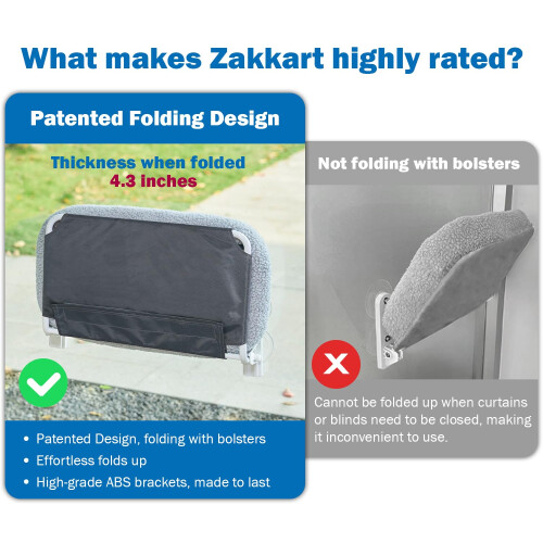 Zakkart Foldable Cat Hammock for Window - Cordless, Machine Washable B 2