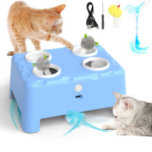 PUHOHUN Cat Toys for Indoor Cats - Rechargeable Silent Automatic Feath