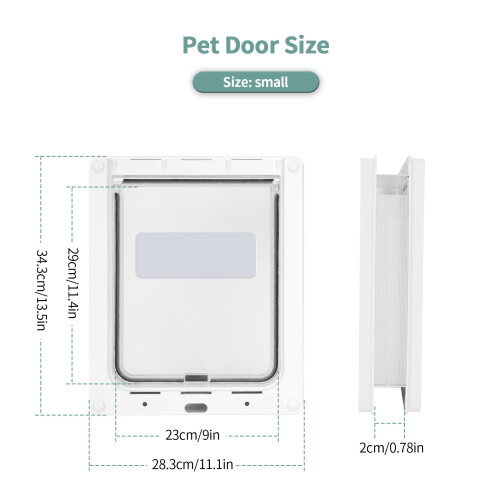 Small Doggie Door with Magnetic Locking Panel for Home Security - Dura 1