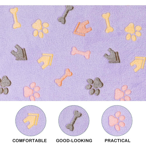 Flying Paws 3 Pieces Pet Blankets, Dog Blankets, Washable Medium Fluff 2