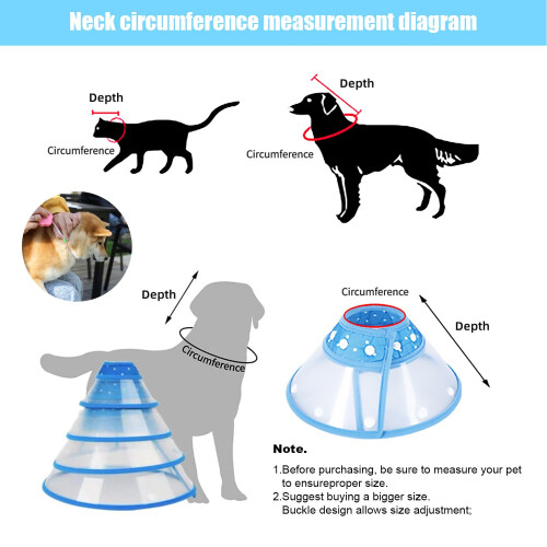 Pet Cone, Cat Cone Dog Cone Adjustable Collar, Cat Recovery Cone Eliza 1