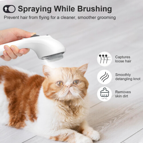 Euqvunn Steam Cat Brush with Release Button, [Ultra-Quiet Design/Comfo 1