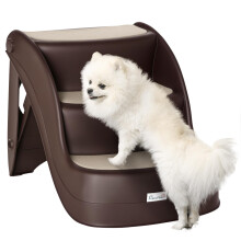 PawHut Foldable Dog Steps, Portable Dog Stairs 3-Step for High Beds, S